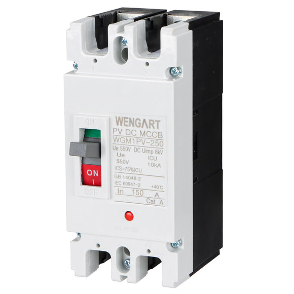 Wengart MCCB Circuit Breaker WGM1PV-250,2P,DC500V 150A