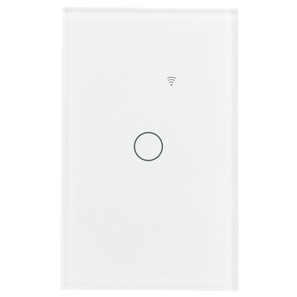 Wengart Smart Wall Touch Light Switch 2.4GHz WiFi AC125V 10Amp,1Gang White