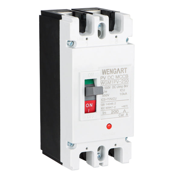 Wengart MCCB Circuit Breaker WGM1PV-250,2P,DC500V 200A