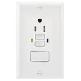 Wengart 15A GFCI Receptacle with Combination Switch,ETL Listed,AC125V,Tamper Resistant