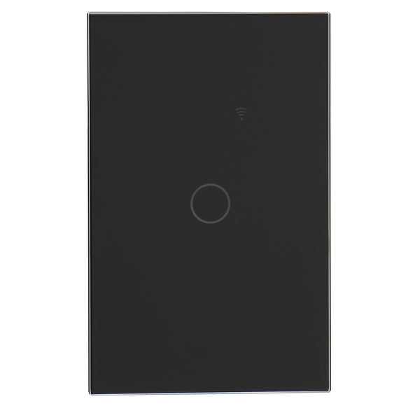 Wengart Smart Wall Touch Light Switch 2.4GHz WiFi AC125V 10Amp,1Gang Black