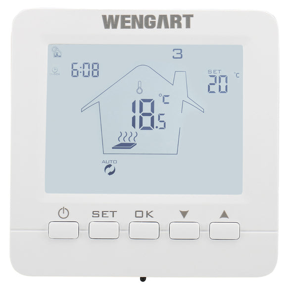 Wengart Heating Thermostats WG02B05,7-day Programmable 3A  Radiant Floor Heating