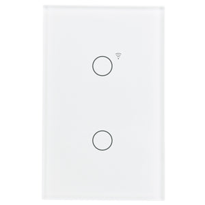 Wengart Smart Wall Touch Light Switch 2.4GHz WiFi AC125V 10Amp,2Gang White