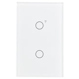 Wengart Smart Wall Touch Light Switch 2.4GHz WiFi AC125V 10Amp,2Gang White