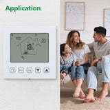 Wengart Home-Thermostat, programmierbar, WG603, AC90–240 V, max. 3 A, Touchscreen-LCD-Display, funktioniert für Fußbodenheizung, weiß