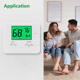 Wengart Non-Programmable Thermostat for Home,1 Heat/1 Cool with LCD  Green Backlight Screen,Compatible with Single Stage Systems