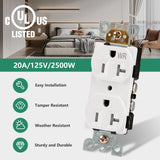 Wengart 20Amp Wall Outlet,10Pack AC125V,Tamper Resistant&Weather Resistant