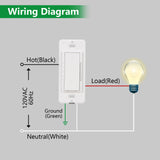 Wengart Smart Dimmer Switch BAK-009S,Single Pole AC125V