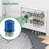 Wengart Thermal Actuator WG02,100Pack AC230V Valve on and off status with 360 degree LED Indication Normaly Closed for Underfloor Heating Blue