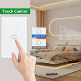 Wengart Smart Wall Touch Light Switch 2.4GHz WiFi AC125V 10Amp,1Gang White