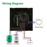 Wengart Thermostat Programmable WG603B,3A  Floor Heating Black