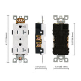 Wengart 20Amp Wall Outlet,10Pack AC125V,Tamper Resistant&Weather Resistant