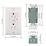 Wengart 15A GFCI Outlet Tamper Resistant,Weather Resistant,Automatic Tripping when Leakage Protection Fails