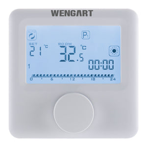 Wengart Gas Thermostat WG06BW, Digital LCD Display,Programmable,Battery Powered,COM-NO-NC Wire Connector