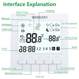 Wengart Heating Thermostat WG02B04,Programmable 3A Radiant Floor Heating