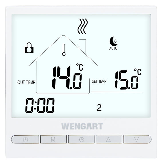 Thermostat tactile programmable Wengart WG376, AC230V 3A