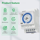 Wengart 24 Hours Time Switch WG-180D,Mechanical Timer with Waterproof Cover