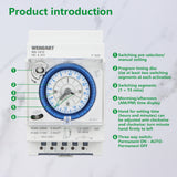 Wengart 24 Hours Time Switch WG-180D,Mechanical Timer with Waterproof Cover