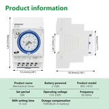 Wengart 24 Hours Time Switch WG-180D,Mechanical Timer with Waterproof Cover