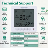 Wengart Water Floor Heating Thermostat WG305,AC230V 3A