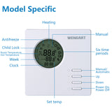 Wengart Floor Heating Thermostat WG301,AC230V 3A