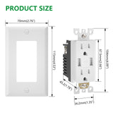 Wengart 15A USB Outlet Receptacles,4.8A Charger Outlet with Dual Type A Ports