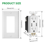 Wengart 20A USB Outlet Receptacles,4.8A Charger Outlet with Dual Type A Ports