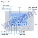 Wengart RF Wireless Thermostat & Receiver WG09RF,Programmable Touch Screen LCD Display