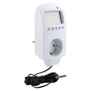 Wengart Plug in Thermostat WG02TP,7 day programmable,LCD Digital Display,Heating & Cooling Outlet,3600W,external sensor