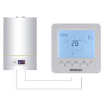 Wengart Gas Thermostat WG02B05BW,Digital LCD Display,Programmable,Battery Powered,COM-NO-NC Wire Connector