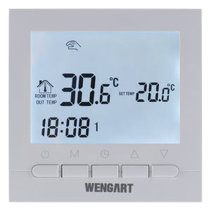 Wengart Gas Thermostat WG02B04BW,Digital LCD Display,Programmable,Battery Powered,COM-NO-NC Wire Connector