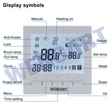 Wengart Gas Thermostat WG02B04BW,Digital LCD Display,Programmable,Battery Powered,COM-NO-NC Wire Connector