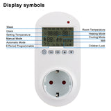 Wengart Plug in Thermostat WG02TPR,7 day programmable,LCD Digital Display,Heating & Cooling Outlet,3600W