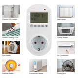 Wengart Plug in Thermostat WG02TPR,7 day programmable,LCD Digital Display,Heating & Cooling Outlet,3600W