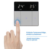 Thermostat d'ambiance Wengart WG808, 16 A, adapté aux équipements de chauffage électrique, avec capteur externe de 3 m, bouton tactile, facile à utiliser, noir