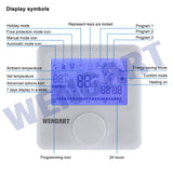 Wengart Gas Thermostat WG06BW, Digital LCD Display,Programmable,Battery Powered,COM-NO-NC Wire Connector