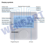 Wengart Gas Thermostat WG06BW, Digital LCD Display,Programmable,Battery Powered,COM-NO-NC Wire Connector