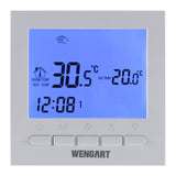 Wengart Gas Thermostat WG02B04BW,Digital LCD Display,Programmable,Battery Powered,COM-NO-NC Wire Connector